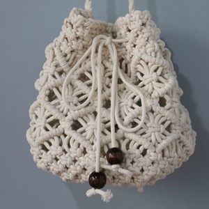 Wholesale Handmade Women Single Shoulder Macrame Tote Clutch Crochet Beach Bag Designs Pattern - Product Image 5