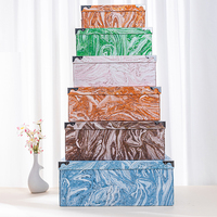 Carton pliable et empilable avec poignées et couvercle pour la maison bureau pépinière jouet Photos Solution de stockage décorative boîte à fichiers