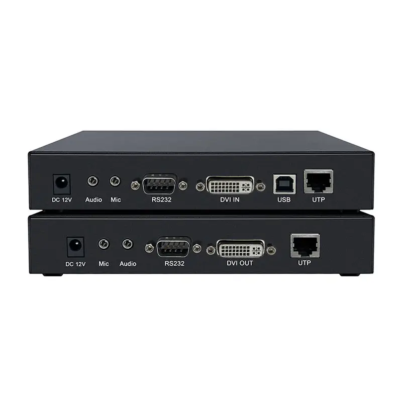 Bộ Mở rộng 4k DVI KVM trên bộ mở rộng cáp CAT5e/6/7 492ft với âm thanh USB2.0 RS232