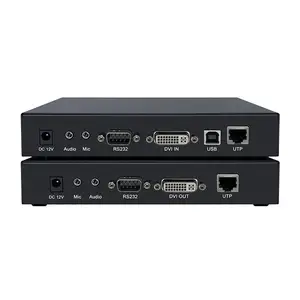 4K DVI KVM Extender Over Cat5e/6/7 Cable Extender 492ft With USB2.0 Audio RS232