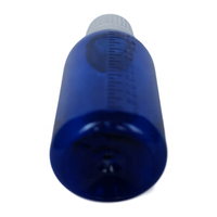 Flacon de sirop contre la toux en plastique PET bleu ambré de 120 ml pour l'emballage pharmaceutique avec bouchon inviolable et gobelet doseur en PP