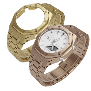 Bracelet de montre en acier inoxydable modifié et remplacement du boîtier en métal pour <span class=keywords><strong>GMA</strong></span>-<span class=keywords><strong>S2100</strong></span> - Product Image 1
