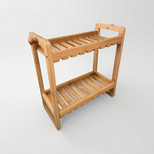 Bamboo Double Layer <b>Desktop</b> <b>Shelf</b> 2 Tier Multipurpose Storage Rack For Kitchen Bathroom Living Room Balcony - Product Image 1