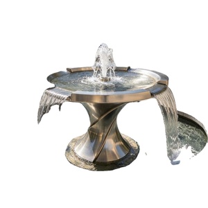 Décoration publique Fontaine d'eau publique extérieure Sculpture en acier inoxydable - Product Image 5