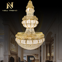 Lustre LED de luxe sur mesure pour mosquée, grande salle de prière, lampe musulmane dorée, par des experts