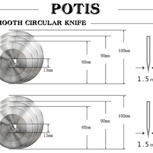 Lame de couteau circulaire lisse 80x13x1.5mm 90x13x1.5mm pour trancheuse à kebab, compatible avec Potis, Potis S120, trancheuse à shawarma - Product Image 4