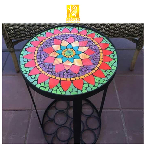 BOTON STONE Multi Couleur <span class=keywords><strong>Jardin</strong></span> Décor À La Maison <span class=keywords><strong>Salon</strong></span> Accent Meubles En <span class=keywords><strong>Fer</strong></span> <span class=keywords><strong>Forgé</strong></span> En Céramique Extérieur Bleu Carré Mosaïque Table - Product Image 3