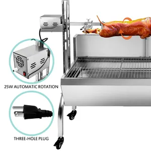 Stainless Steel Pig Spit Roaster Lamb Charcoal Barbecue Machine Electric Automatic Motor Rotisserie Bbq Grills
