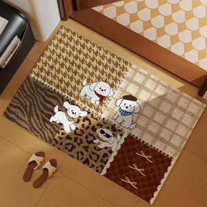 Alfombra de Entrada Estilo Vintage, Antideslizante, Rectangular, con Patrón de Patchwork, Lavable a Máquina, Resistente a las Manchas, para Uso Doméstico - Product Image 4