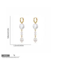 Boucles d'oreilles pendantes plaquées or avec perles en forme d'arche, bijoux élégants et tendance pour femmes, vente en gros