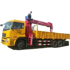 china 10 wheels 6x4 diesel 245hp DFCV truck with 12ton unic crane for sale