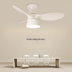 พัดลมเพดานห้องน้ำแบบมอเตอร์ดีซีทันสมัย พร้อมไฟ LED รีโมทคอนโทรล เสียงเบา ใบพัดโลหะ 6 ระดับความเร็ว - Product Image 1