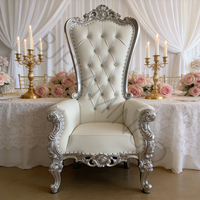 Chaise royale de roi et de reine, chaise royale Bjflamingo Lux en argent