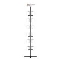 Étagère rotative à 6 niveaux, détachable, moderne, pour l'affichage d'autocollants, support d'affichage pour carnets, pour comptoirs de vente au détail