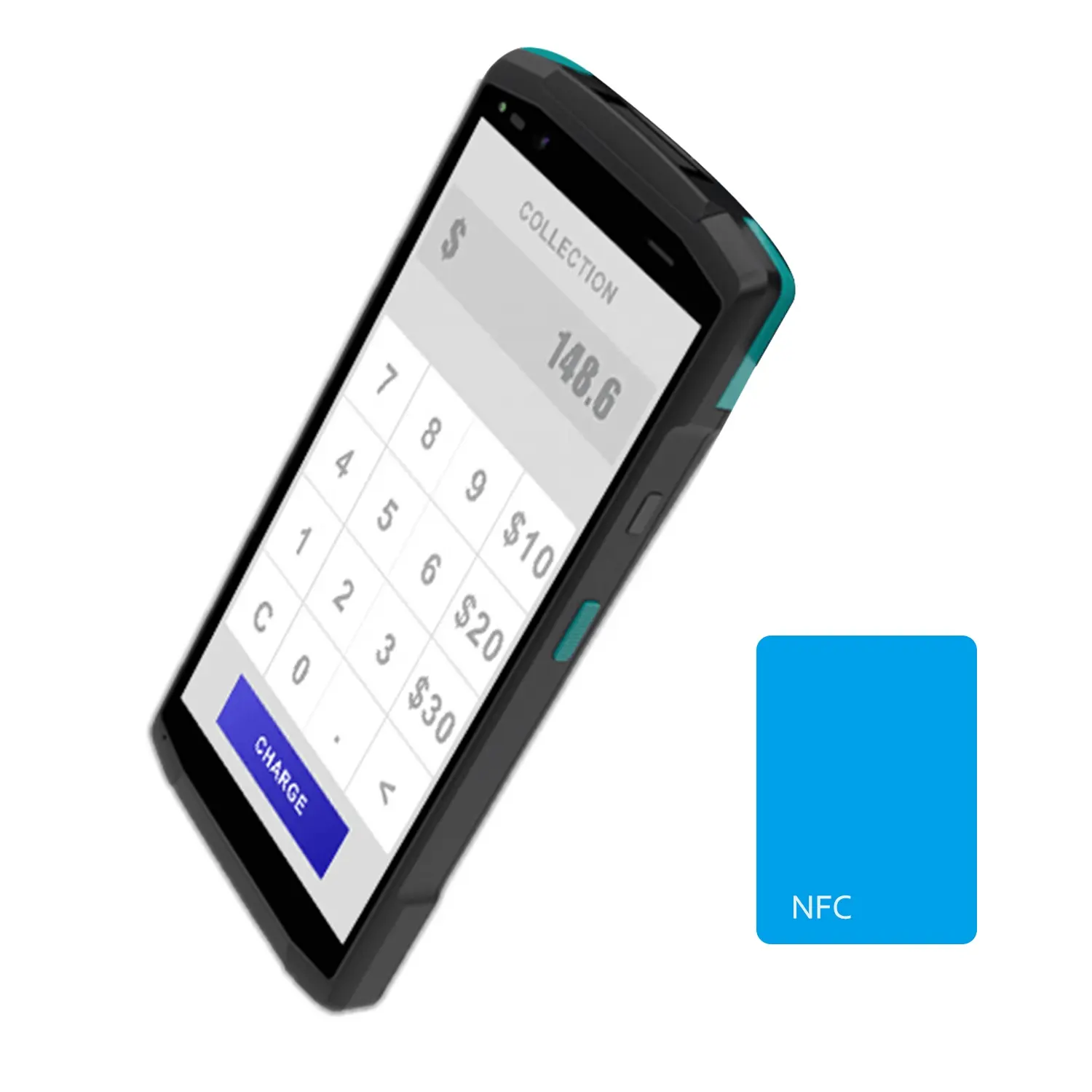 Terminal Mobile Pos Android 10.0 Wifi + BT dengan Pemindai Kode Batang 2D Standar HCC-CS20