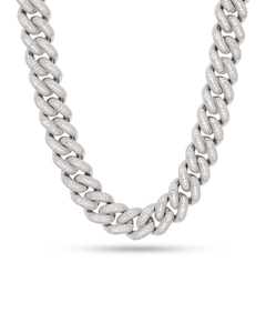 Collier chaîne à maillons cubains plaqué or pour homme en pierre baguette glacée accessoire de déclaration de bijoux hip hop pour la mode de fête - Product Image 1