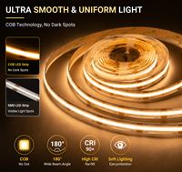Tira de Luces LED COB Tuya 24V 10m Flexible Blanco Cálido, Retroiluminación para TV con Conectividad WiFi USB, Regulable, Clasificación IP20 IP67