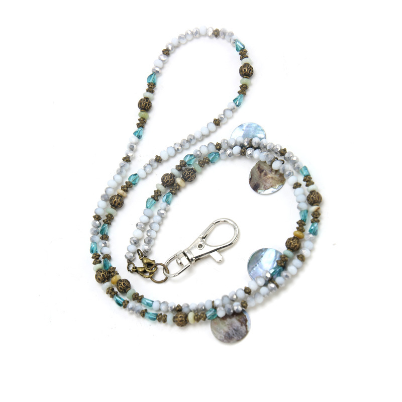 Porte-CARTE D'IDENTITÉ Lanière Perle Bijoux avec Coquille et Porte-clés pour la Fabrication DE Bijoux BRICOLAGE