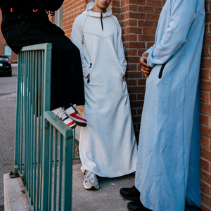 เสื้อฮู้ดดี้<span class=keywords><strong>ผู้ชาย</strong></span>มุสลิมสำหรับฤดูหนาวแบบมีซิปยาวครึ่งตัว ผ้าฟลีซเทคโนโลยีหนานุ่มพิเศษ สวมใส่สบาย เหมาะสำหรับกิจกรรมกลางแจ้ง สไตล์สตรีทแวร์ - Product Image 3