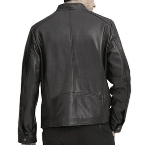 Chaquetas de Cuero Genuino Curtido de la Mejor Calidad para Hombre, Estilo Urbano, con Cuello Alto, Invierno, Logotipo y Diseño Personalizados, Cierre de un Solo Botón - Product Image 3