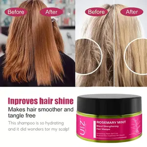 Professional Salon Rosemary Shampoo And Conditioner Set Hair Straightening Smooth Reduce Frizz Organic Biotin Hair Care Oil Mask