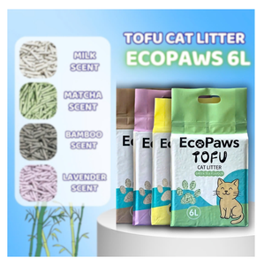 Litière pour chat EcoPaw, écologique, biodégradable, à base d'amidon de soja, tofu, jetable, faible poussière, agglomération rapide, à base de plantes, contrôle des odeurs - Product Image 1