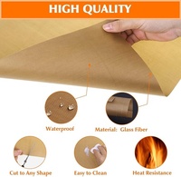 Tissu en fibre de verre enduit de PTFE antiadhésif résistant aux hautes températures pour presse à chaud, transfert par sublimation, couverture de four et feuille alimentaire