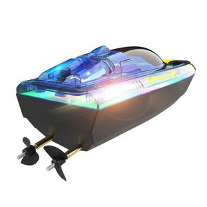 Bateau de course télécommandé V555 rapide avec lumières LED, étanche, haute vitesse, modèle de jouet pour piscine et lac - Product Image 3