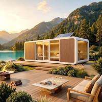 Maison préfabriquée Apple Cabin avec chambre à coucher, chambre d'hôtel capsule préfabriquée, pod de couchage