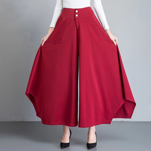 <span class=keywords><strong>Pantaloni</strong></span> <span class=keywords><strong>Palazzo</strong></span> da Donna <span class=keywords><strong>a</strong></span> Vita Alta <span class=keywords><strong>con</strong></span> <span class=keywords><strong>Bottoni</strong></span>, Gamba Larga, Svasati Irregolari, Culotte Eleganti <span class=keywords><strong>con</strong></span> Tasche Laterali, Tinta Unita, per Danza - Product Image 3