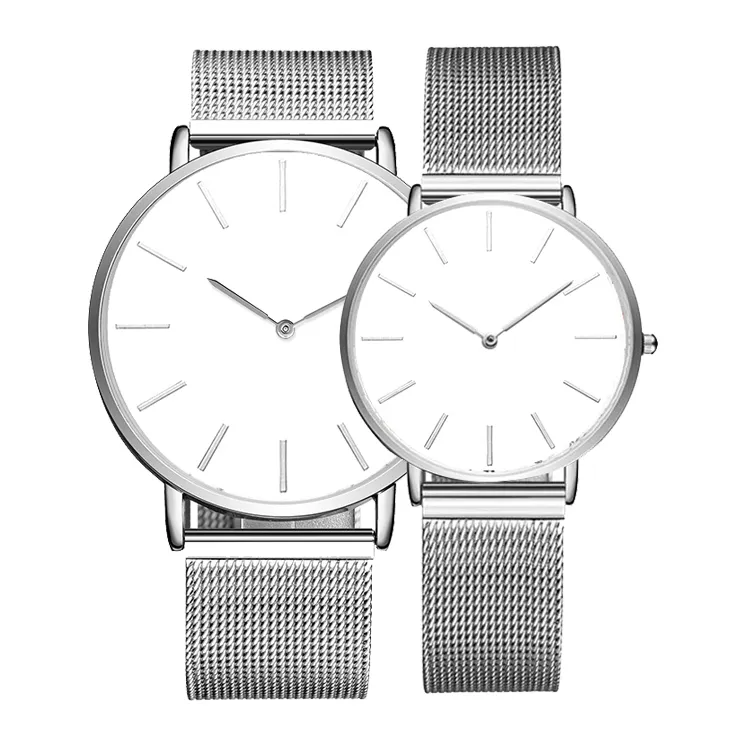 Thin Case Simple Stainless Steel Mesh Band Women Watches Add Your Logo Low MOQ Sample Available Quartz Watch Private Label