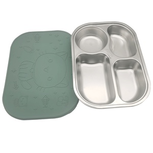 New design stainless steel children's leak-proof <b>lunch</b> box with silicone lid food container silicone <b>lunch</b> box luxury bento box - Product Image 6