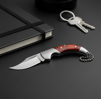 Couteau de poche EDC très économique, couteau à fruits domestique, couteau pliant portable en acier inoxydable avec manche en résine, porte-clés pour la randonnée