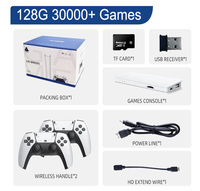 Console de jeu vidéo M15 Plus Mini TV 64G 4K avec jeux rétro 21000 PS1 Manettes de jeu sans fil Prise UE Prend en charge les formats PS2 GB