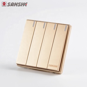 SANSHE Material plástico 4 Gang 2 Way Interruptor de pared eléctrico 87*87mm - Product Image 2