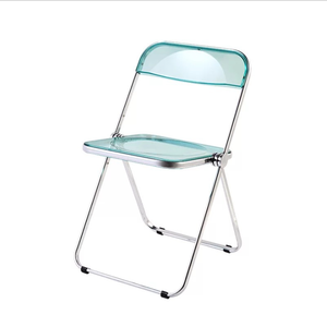 Wholesale Ins Style Modern Resin Transparent Acrylic Dining Folding Clear Plastic Chair for Living Room