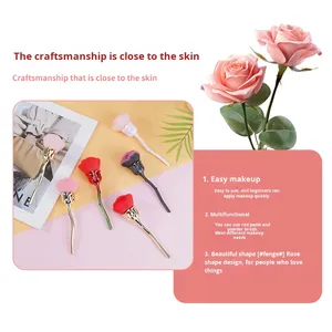Brosse de nettoyage pour ongles 6 couleurs Rose, en plastique et nylon, avec manche électroplaqué, pour manucure - Product Image 4