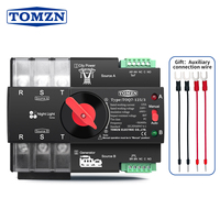 TOMZN Riel DIN ATS Trifásico 3P 63A 100A 125A 220V 230V Conmutador Selector Eléctrico de Transferencia Automática de Doble Alimentación Ininterrumpida