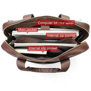 Maletín de Oficina de Cuero Genuino Marrant Premium para Hombre, Elegante Maletín de Negocios y Portafolios para Laptop, Exportador Indio OEM ODM al por Mayor - Product Image 2