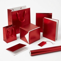 Lot de papier cadeau métallisé rouge recyclable en gros, sac cadeau, rouleau de papier d'emballage, boîte cadeau, carnet 80 g/m², autres couleurs disponibles