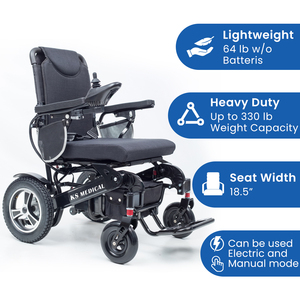 Fauteuil roulant électrique pliable intelligent KSM-606, léger et portable, en alliage d'aluminium, fabriqué par le fabricant, autonomie 25 km - Product Image 2