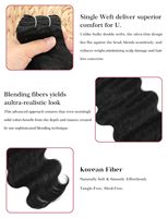 CECILLIA WIG Tissage de cheveux ondulés en fibre premium, double trame, double tirage, non-Remy, noir de jais, 100g+, personnalisable
