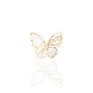 ZHIWEI Korean version of the exquisite mini mother of pearl small butterfly brooch anti-glare fashion suit temperament corsage