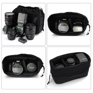 Sac d'insertion pour appareil photo avec séparateurs réglables, organisateur portable pour appareil photo reflex numérique/SLR avec fermeture à cordon - Product Image 4