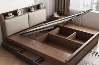 Sommier métallique en gros avec lattes en bois, cadre de support de matelas robuste pour mobilier de chambre