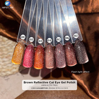 Vernis Gel Réfléchissant Effet Œil de Chat Marron de Luxe pour Salon Professionnel, Sans HEMA ni TPO