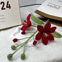 Bunga Rajut Buatan Mars Orchid 2026, Vas Bunga Buatan, Dekorasi Buket, Bunga Kering, Bunga Rajut Buatan