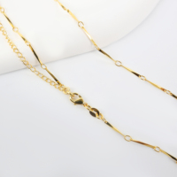 Collier Plaqué Or 14 Carats 18 Pouces, Chaîne Vague d'Eau et Chaîne Os de Serpent pour Femme, Fabrication de Bijoux DIY