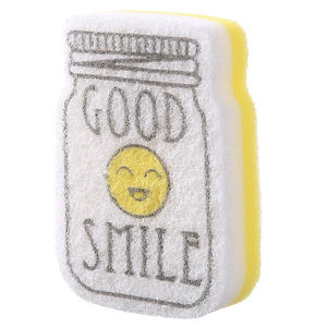 Tampons à récurer pour lave-vaisselle Happy Face outils de nettoyage éponge de cuisine vente en gros en usine en Chine - Product Image 1