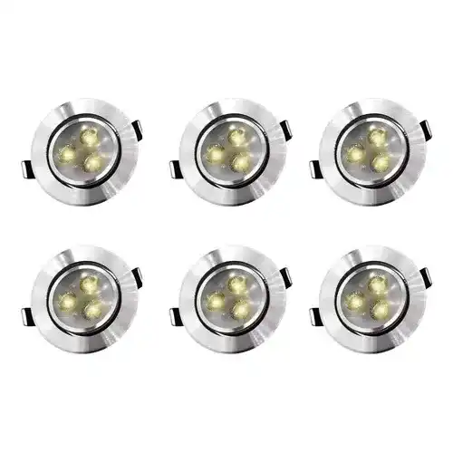 Modern 3W Recessed LED Ceiling Light with COB Base 12W Aluminum Spotlight for Office & Hotel 6000K Color Temperature 110 Volts